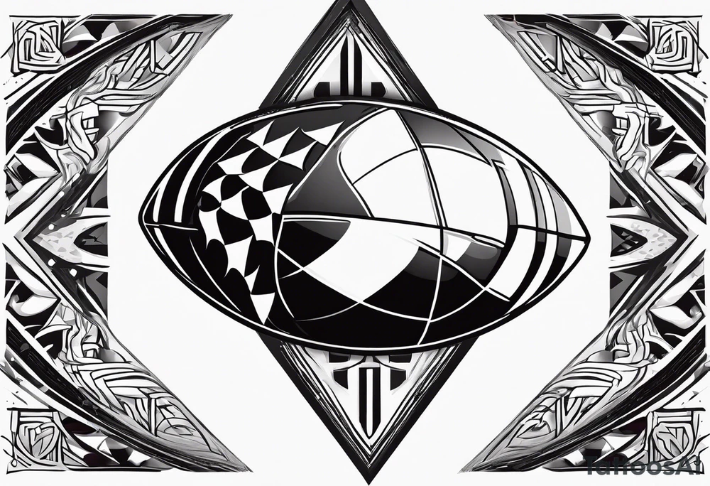Rugby ball with Finalnd flag tattoo idea