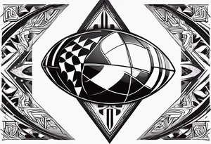 Rugby ball with Finalnd flag tattoo idea
