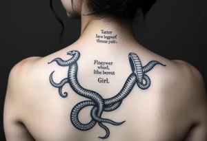 Medusa with snakes and quote and girly tattoo idea