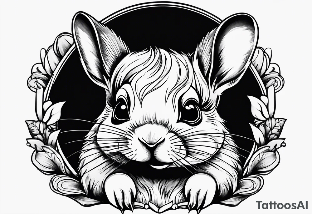 Cute sassy Chinchilla tattoo idea