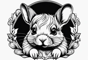Cute sassy Chinchilla tattoo idea