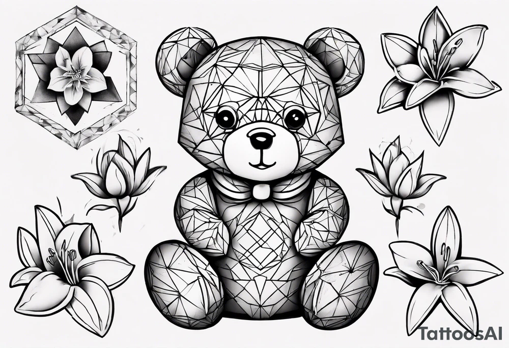 Lily teddy bear tattoo idea