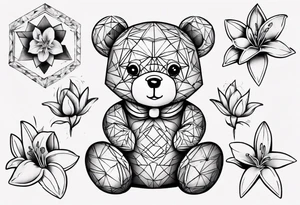 Lily teddy bear tattoo idea