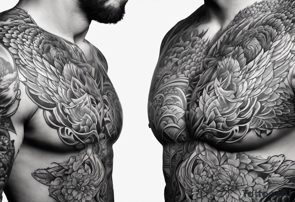 Two people stand above two people they had just shot tattoo idea