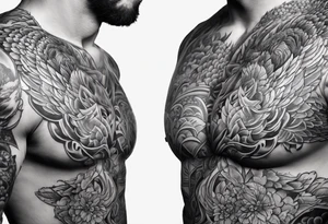 Two people stand above two people they had just shot tattoo idea