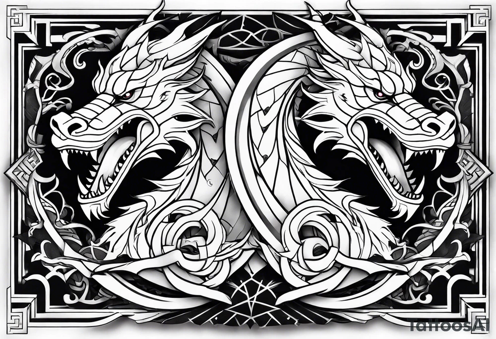 roaring dragons tattoo idea