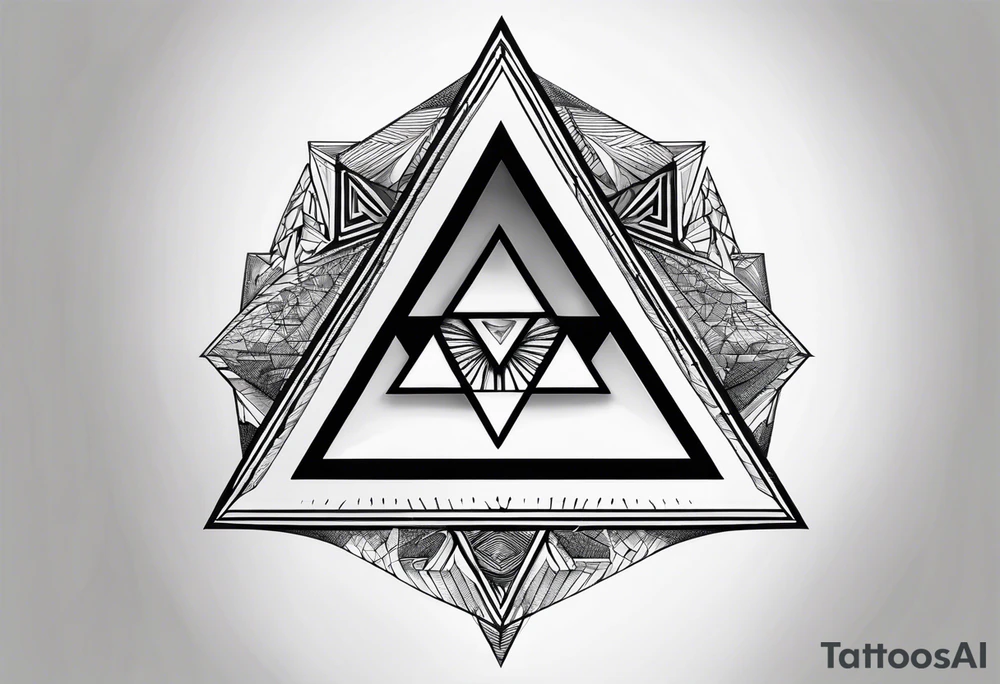 triangle optic illusion tattoo idea
