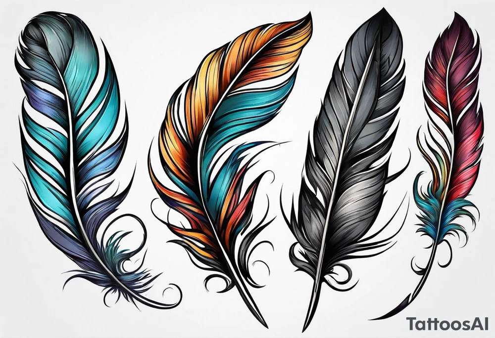 simple feather tattoo idea