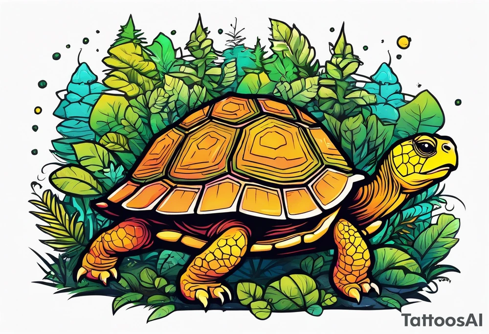 Tortoise forest tattoo idea