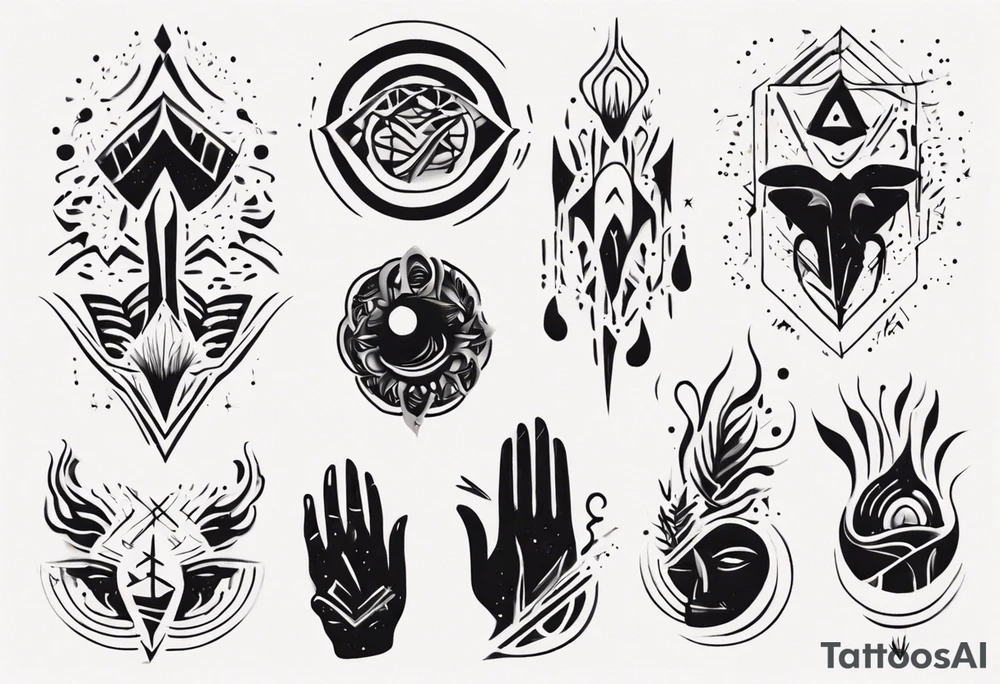 abstract tattoo on the hand tattoo idea