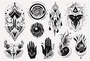 abstract tattoo on the hand tattoo idea