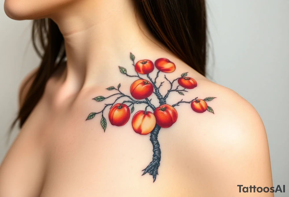 Full tree with peaches on it tattoo idea