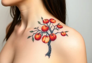 Full tree with peaches on it tattoo idea