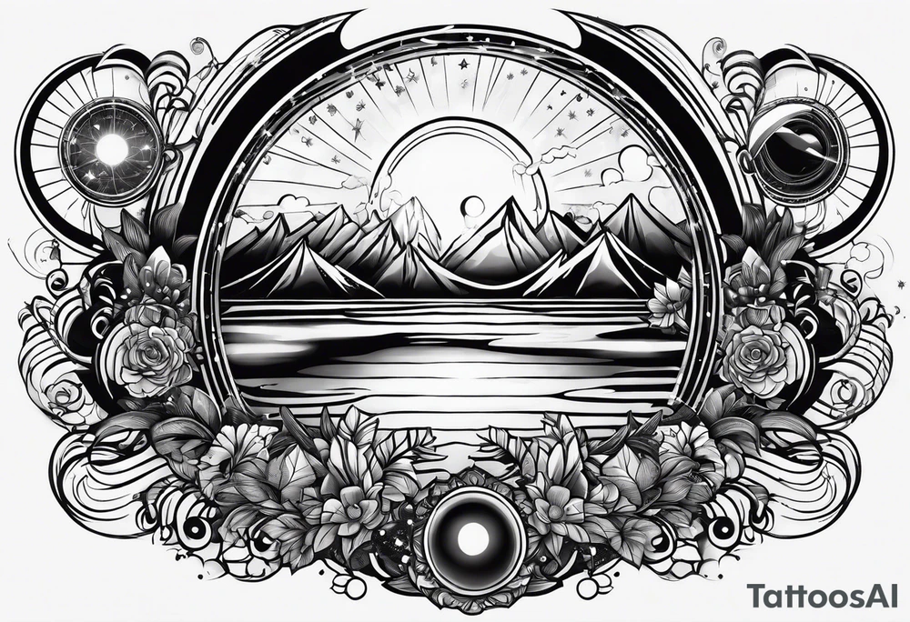 electromagnetic, photon, diffraction phenomena, physics tattoo idea