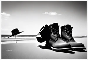 Keep it simple. A pair of timberland boots. two flip flops and a cowboyhat on the Beach. tattoo idea