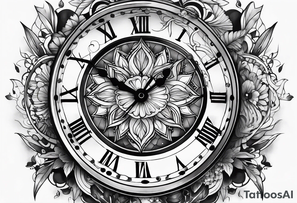 Timeless clock tattoo idea