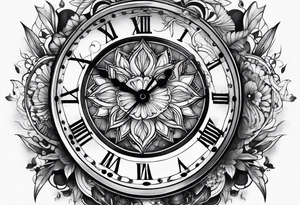 Timeless clock tattoo idea