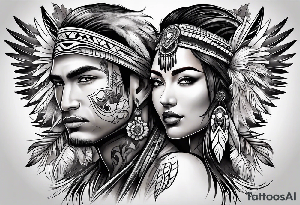 white natives couples tattoo tattoo idea