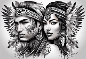 white natives couples tattoo tattoo idea