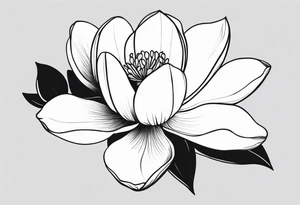 I need a Fineline magnolia flower, really long and thin. It should be vertically long tattoo idea