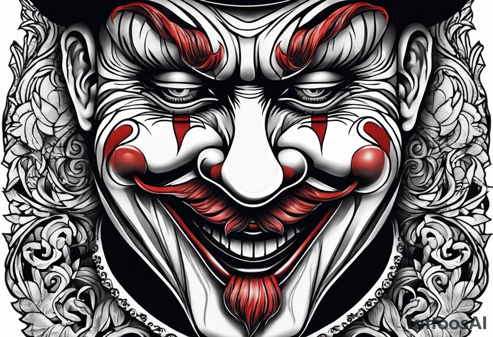 Clown face tattoo idea