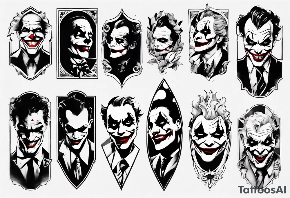 joker arm sleeve tattoo idea
