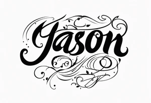 Jason cursive tattoo idea