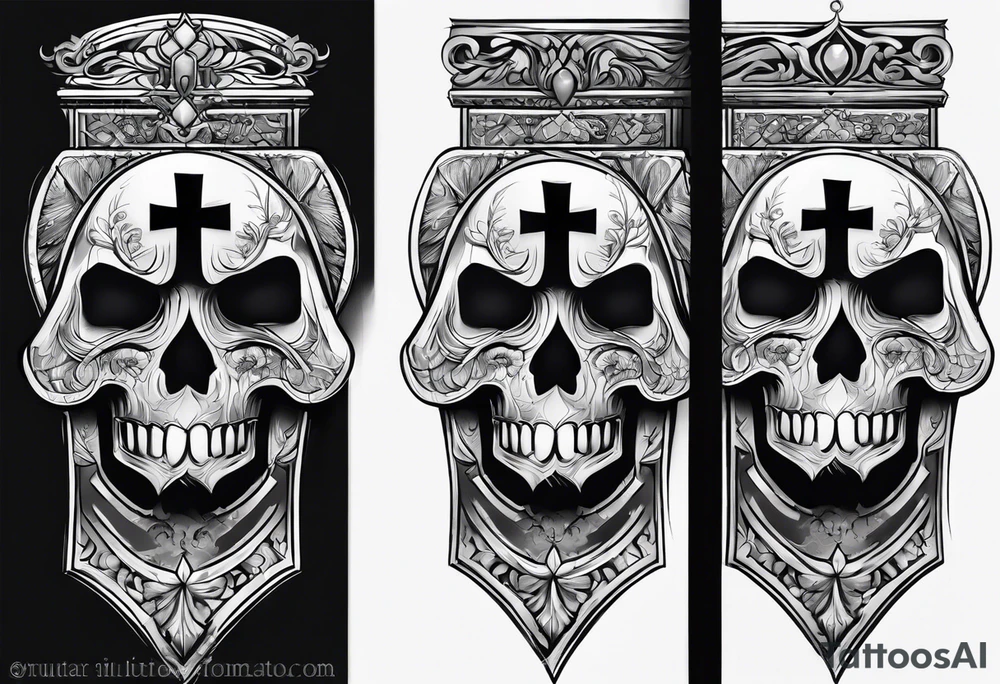 Tomb with cross tattoo idea