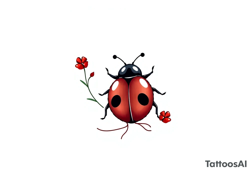 Cute ladybug tattoo idea