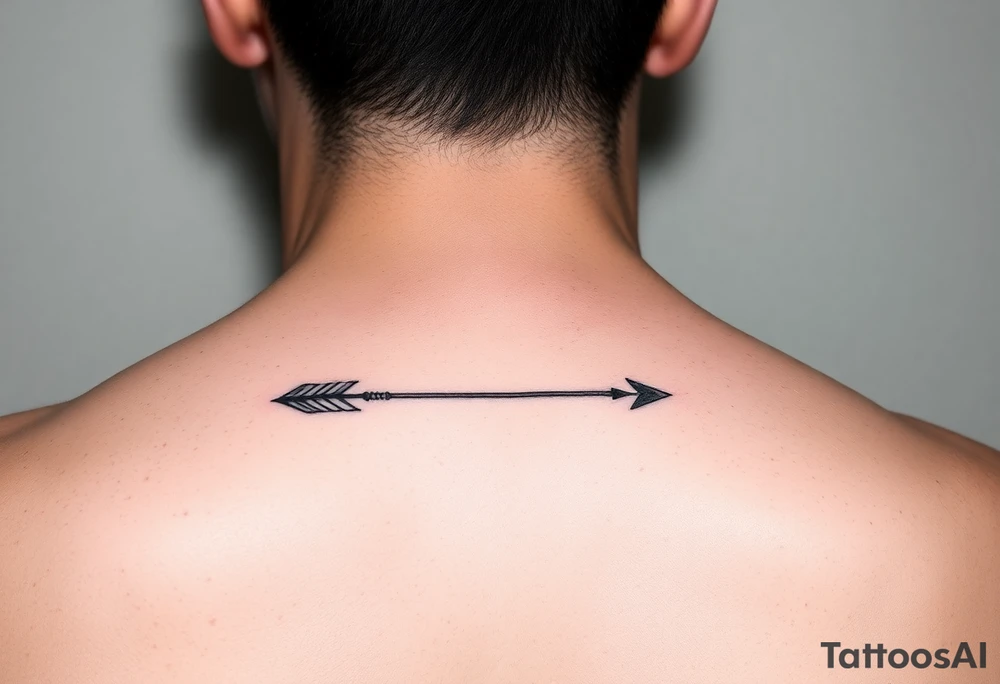 Tiny and thin fine line arrow tattoo idea