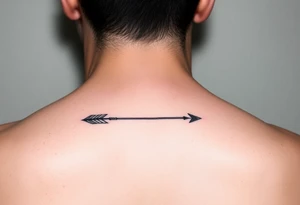 Tiny and thin fine line arrow tattoo idea