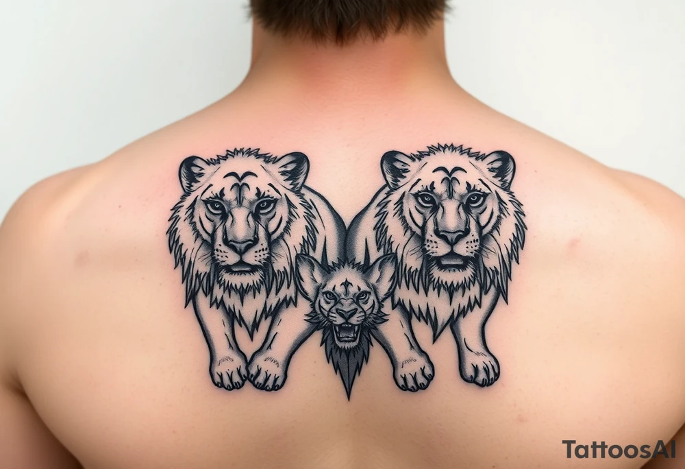 Pack of lions tattoo idea