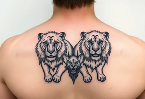 Pack of lions tattoo idea