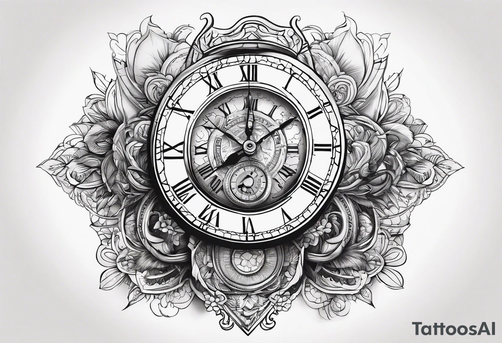 time element in sunset for man simple design tattoo idea