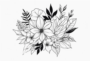 Leaves with Flowers around forearm tattoo idea