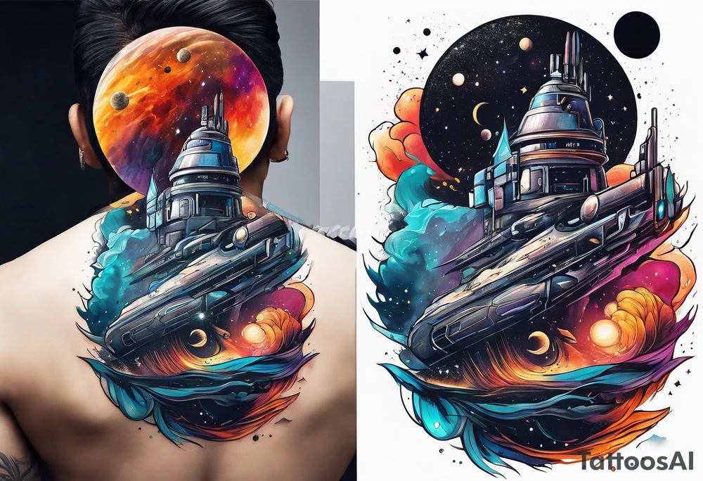 Space exploration tattoo idea