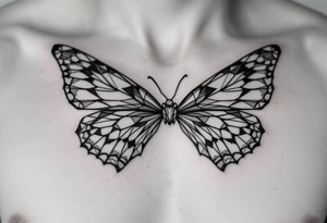 I bow tie inside of a butterfly tattoo idea