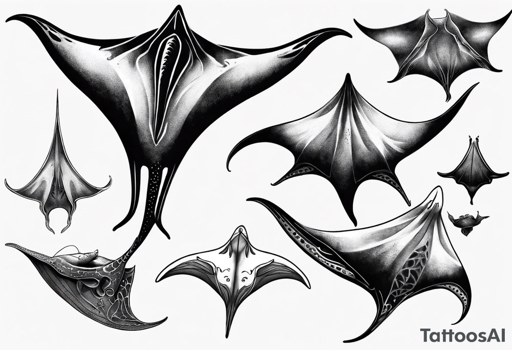 Giant 
Manta ray tattoo idea