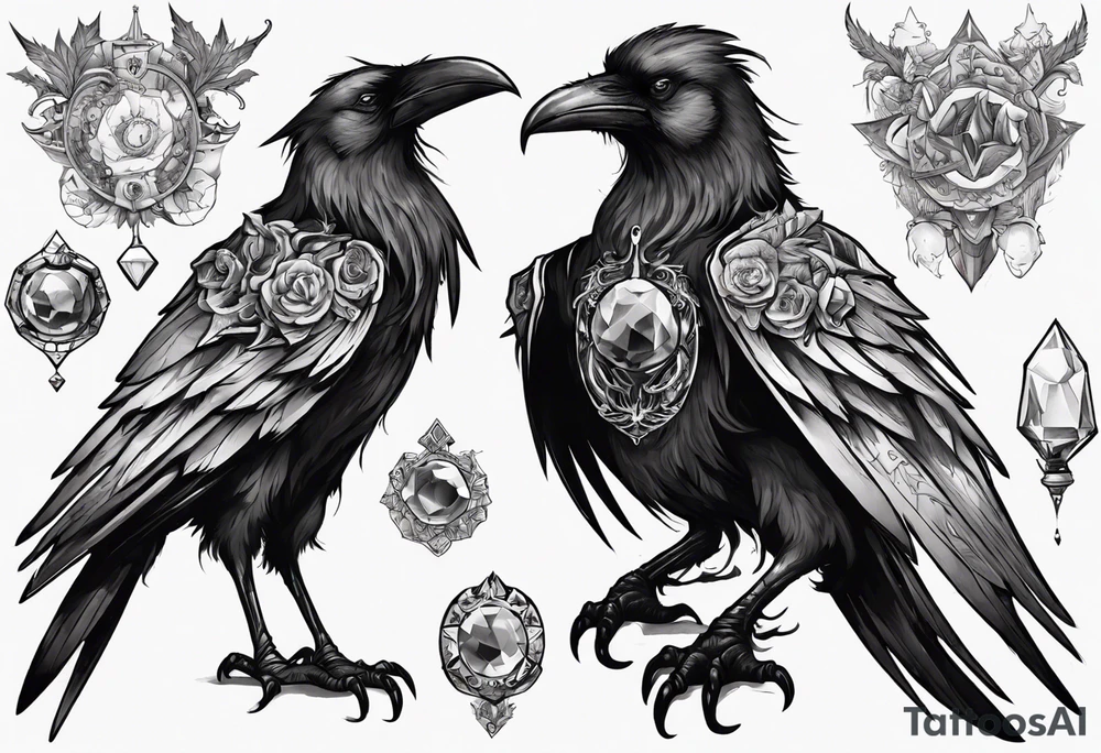The Demon Raven Stolas, a Prince of Hell who is obsessed with gems, knowledge of astrology and poisonous plants. tattoo idea