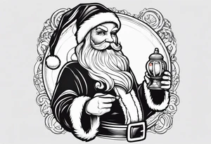 Santa Holding a Candy Can tattoo idea