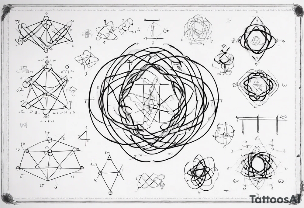 The mathematical friendship graph from graph theory that is cute, shape it like a 6,1 prime knot tattoo idea