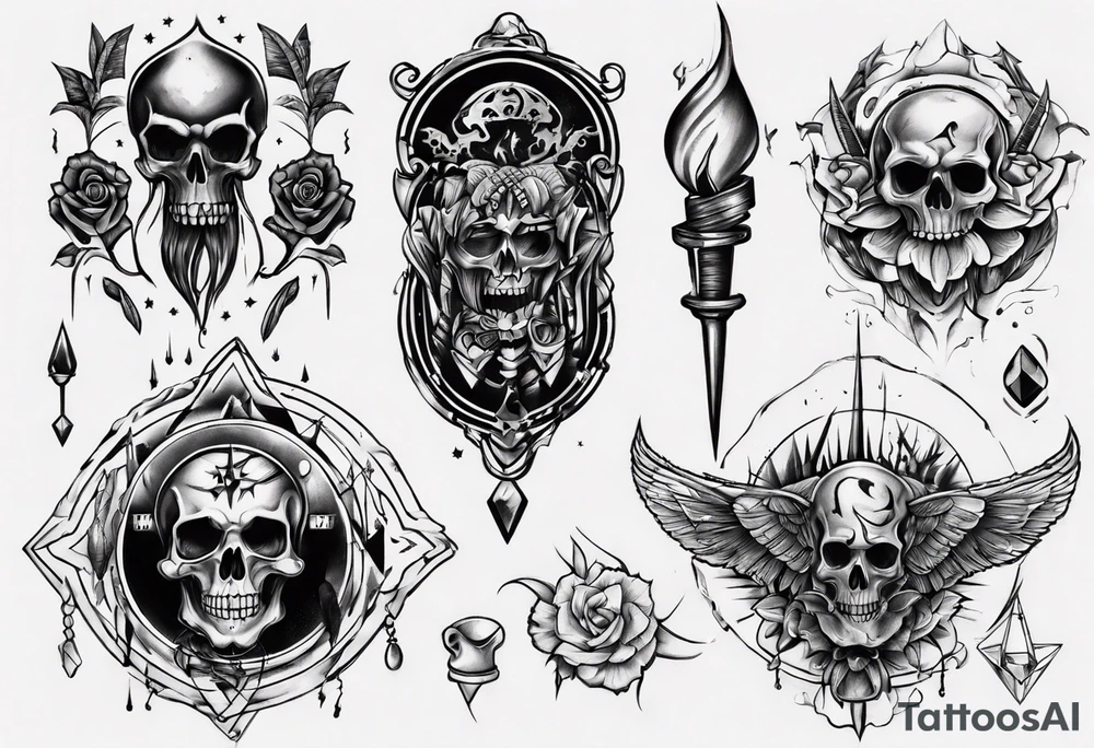 Sketches of black and black tattoo idea