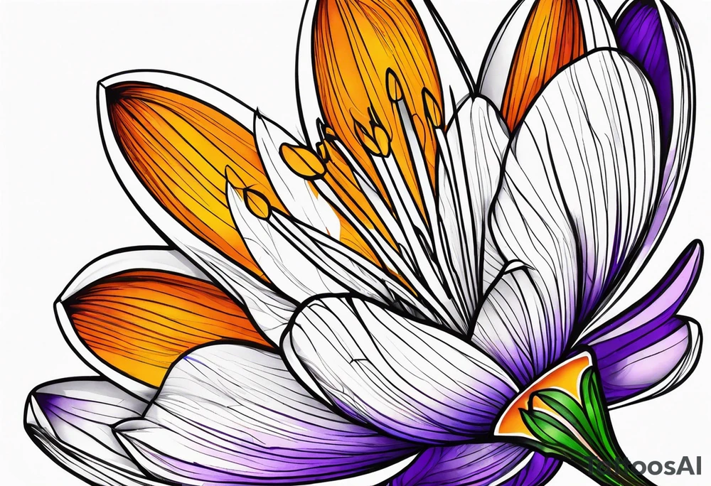 crocus flower design tattoo idea