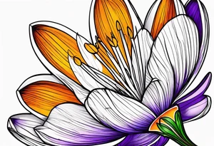 crocus flower design tattoo idea