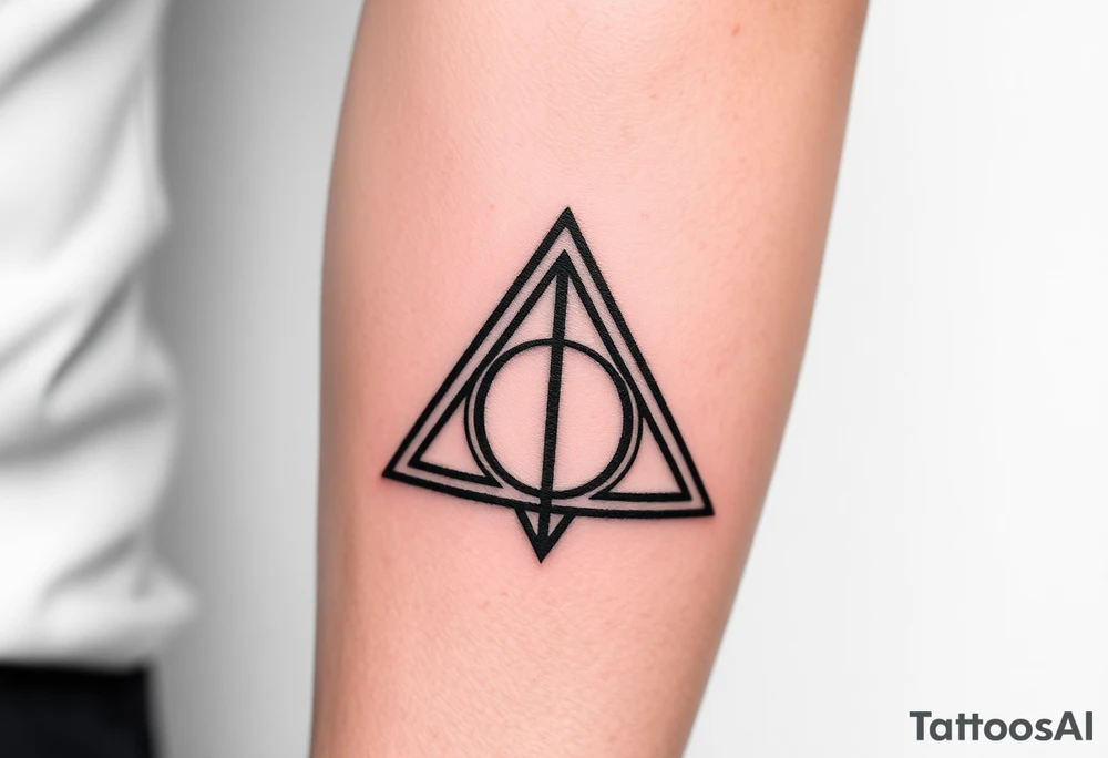 deathly hallows symbol from harry potter tattoo idea