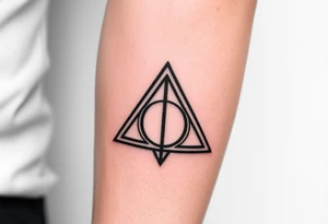 deathly hallows symbol from harry potter tattoo idea