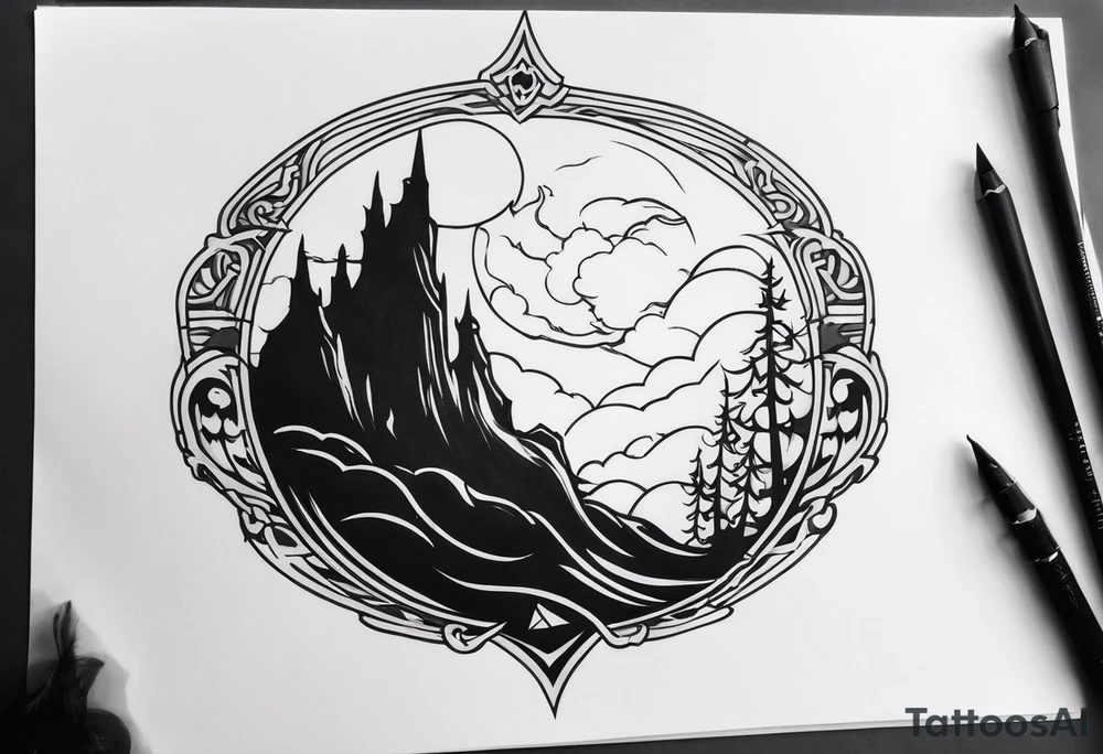 dark shadow rising up from the dead tattoo idea