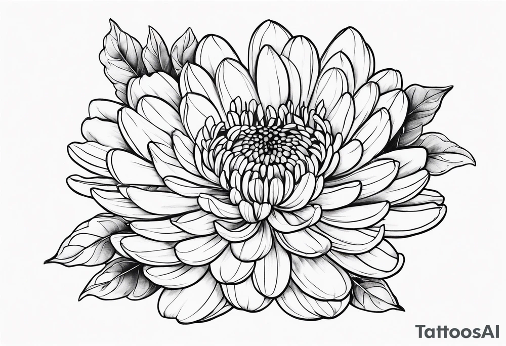 Chrysanthemum with complimentary flowers tattoo idea