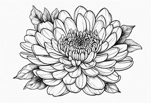 Chrysanthemum with complimentary flowers tattoo idea