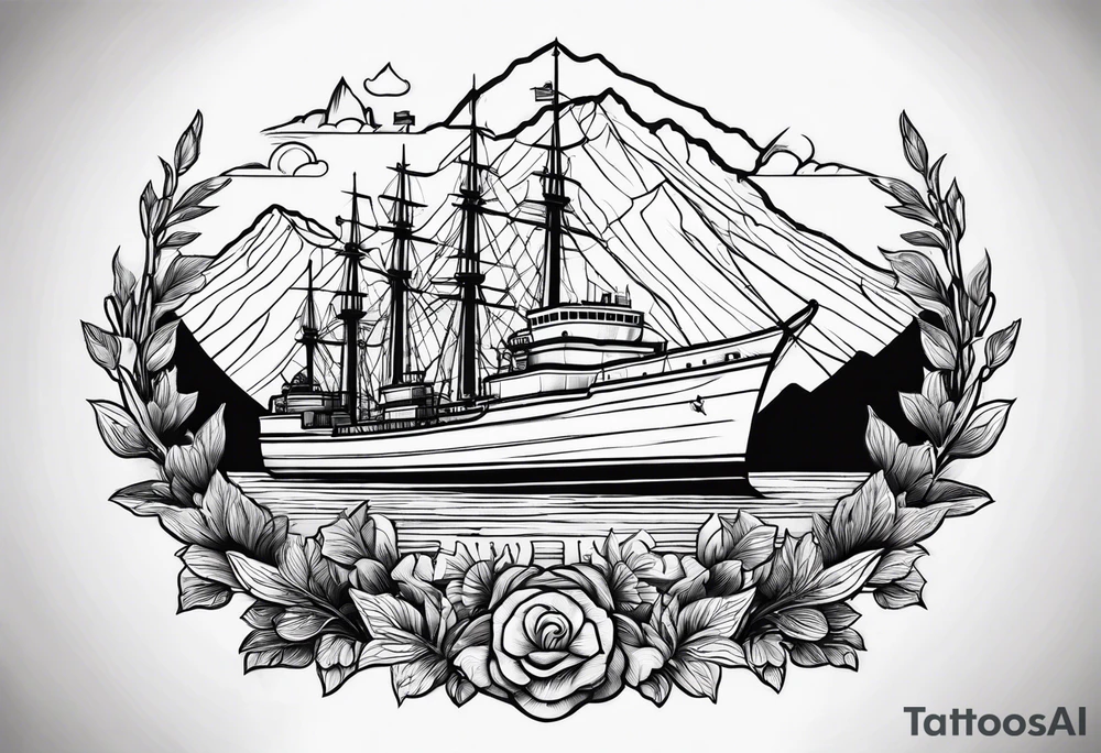 colorado mountains and a navy ship tattoo idea